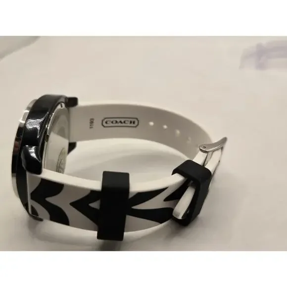 New COACH 1941 Ladies' 41mm Black Ceramic Silicone Watch. Box + Papers. - Picture 13 of 16